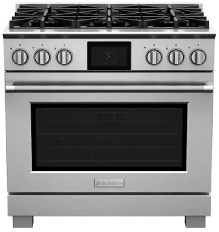 BlueStar - 35.875 Inch Dual Fuel Range in Stainless - BSDF366BW Stainless