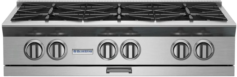 BlueStar - 35.875 inch wide Gas Cooktop in Stainless - BSPRT366BLPLT Stainless