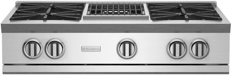 BlueStar - 35.875 inch wide Gas Cooktop in Stainless - RGTNB364CBV2LPLT Stainless