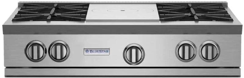 BlueStar - 35.875 inch wide Gas Cooktop in Stainless - RGTNB364FTV2 Stainless