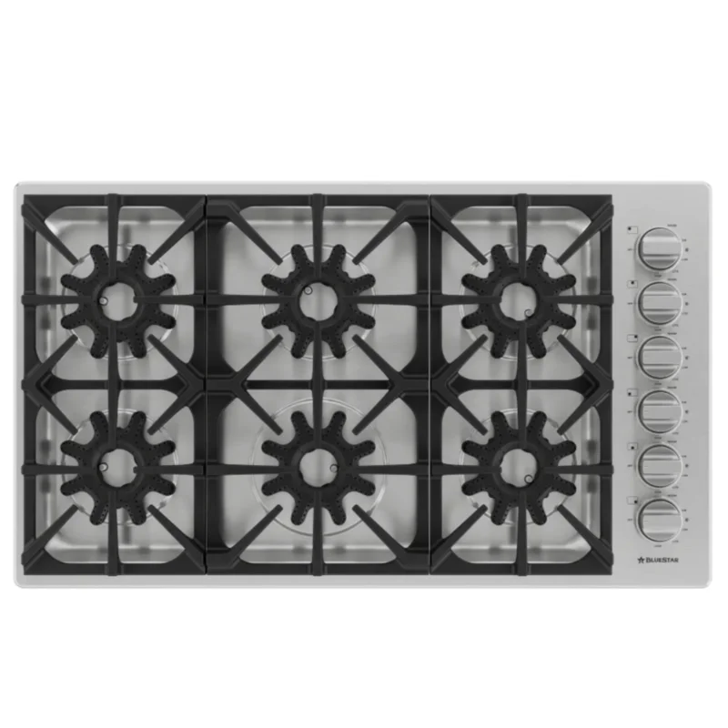 BlueStar - 36 Inch Gas Cooktop in Stainless - BSDCTX8366B Stainless