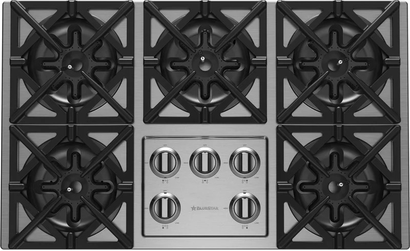 BlueStar - 36 inch wide Gas Cooktop in Stainless - RBCT365BSSV2 Stainless