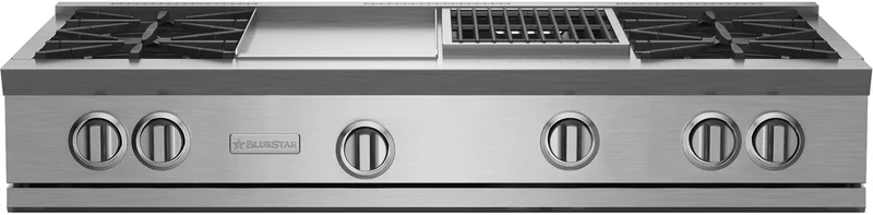 BlueStar - 47.875 inch wide Gas Cooktop in Stainless - RGTNB484GCBV2PLT Stainless