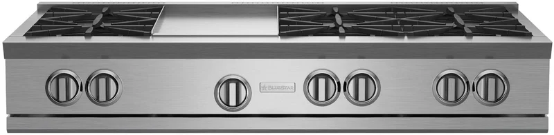 BlueStar - 47.875 inch wide Gas Cooktop in Stainless - RGTNB486GV2PLT Stainless