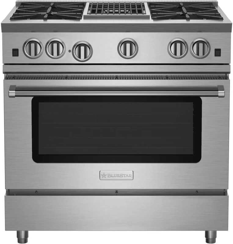 BlueStar - 5 cu. ft Gas Range in Stainless - RNB364CBV2LPLT Stainless