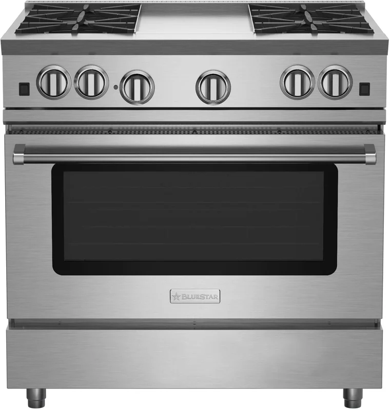 BlueStar - 5 cu. ft Gas Range in Stainless - RNB364GV2LPLT Stainless