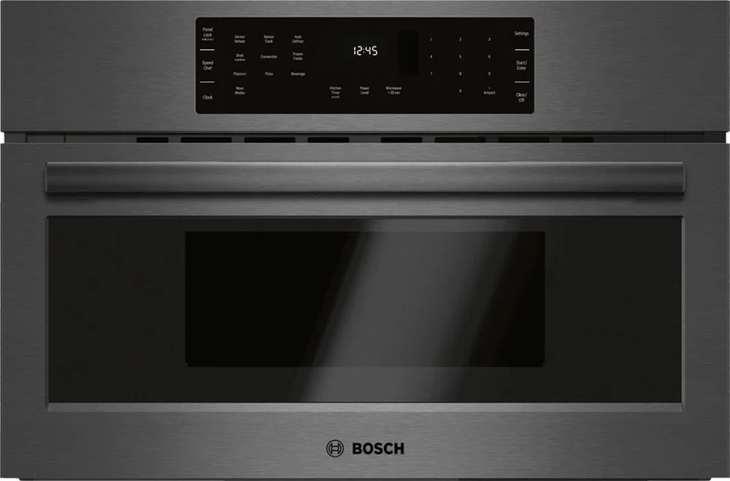 Bosch - 1.6 cu. ft Speed Wall Oven in Black Stainless - HMC80242UC Black Stainless