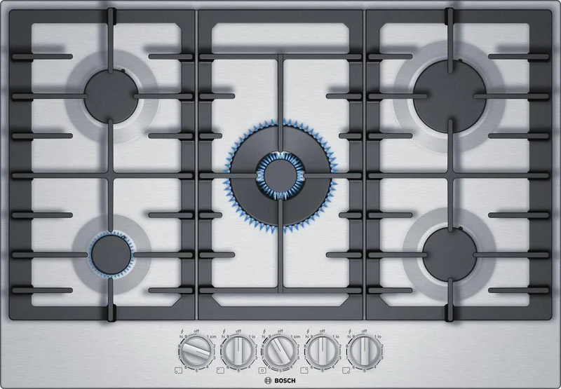 Bosch - 29.5 inch wide Gas Cooktop in Stainless - NGM8057UC Stainless