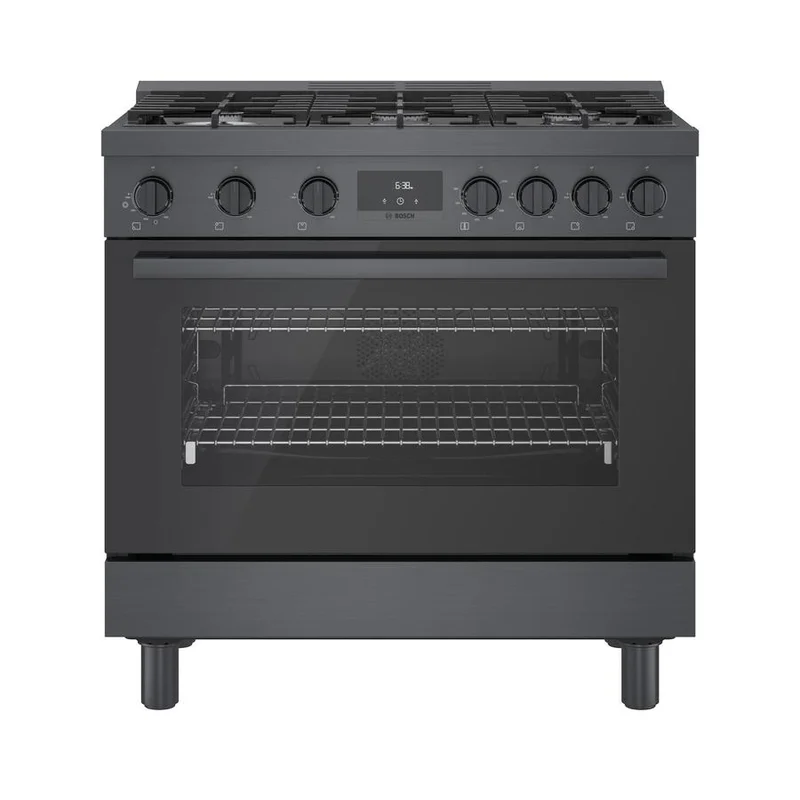 Bosch - 3.5 cu. ft  Gas Range in Black Stainless - HGS8645UC Black Stainless
