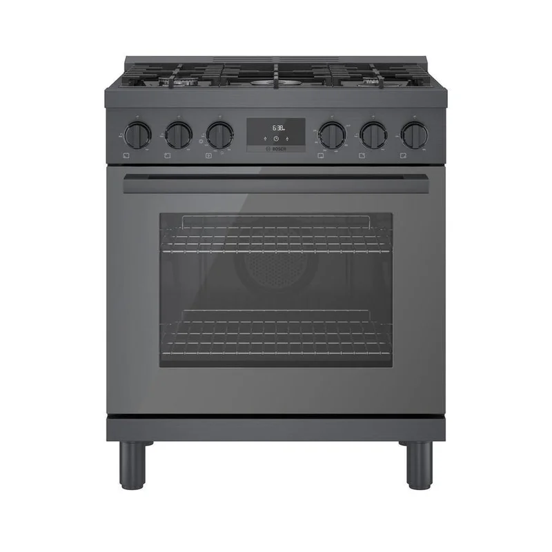 Bosch - 3.7 cu. ft  Gas Range in Black Stainless - HGS8045UC Black Stainless
