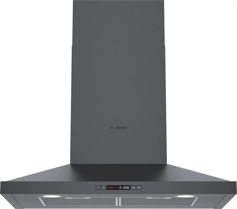 Bosch - 30 Inch 600 CFM Wall Mount and Chimney Range Vent in Black Stainless - HCP80641UC Black Stainless