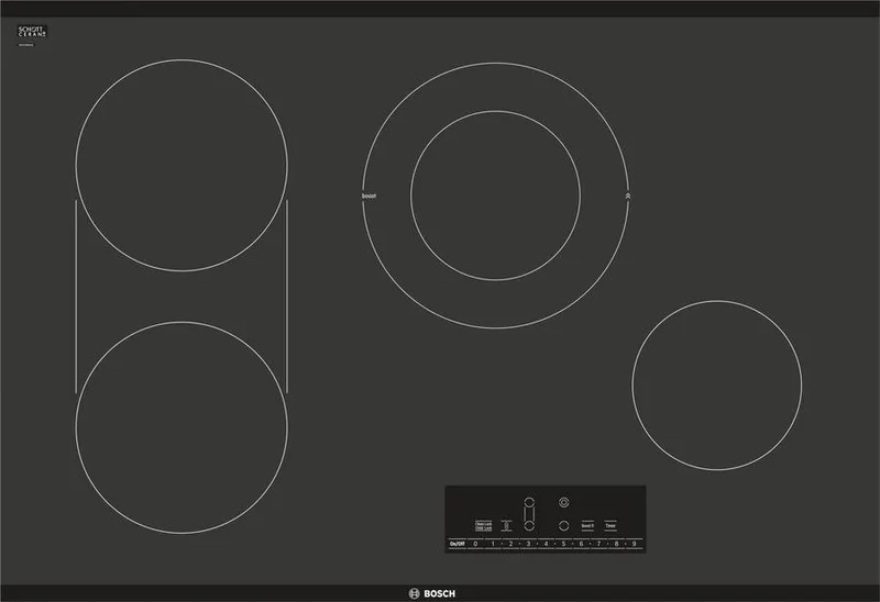 Bosch - 30 inch wide Electric Cooktop in Black - NET8068UC Black