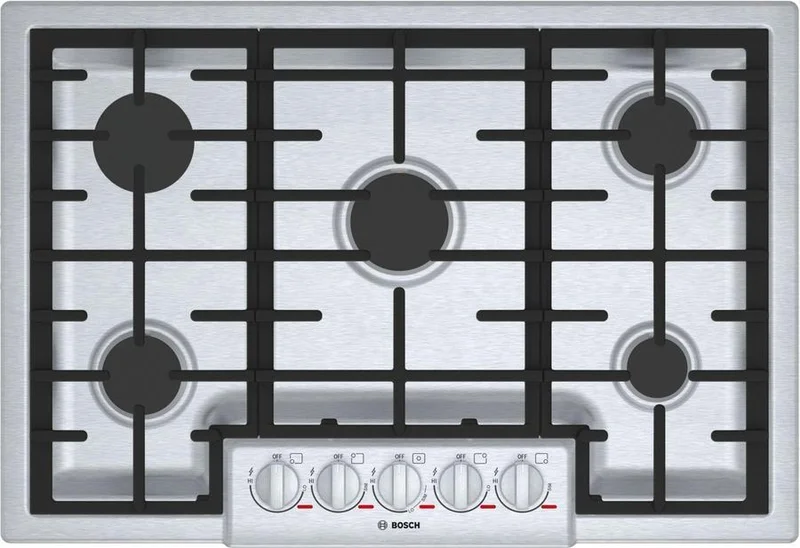 Bosch - 30 inch wide Gas Cooktop in Stainless Steel - NGMP056UC Stainless