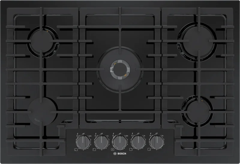Bosch - 31 inch wide Gas Cooktop in Black - NGM8048UC Black