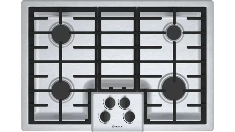 Bosch - 31 inch wide Gas Cooktop in Stainless - NGM5055UC Stainless