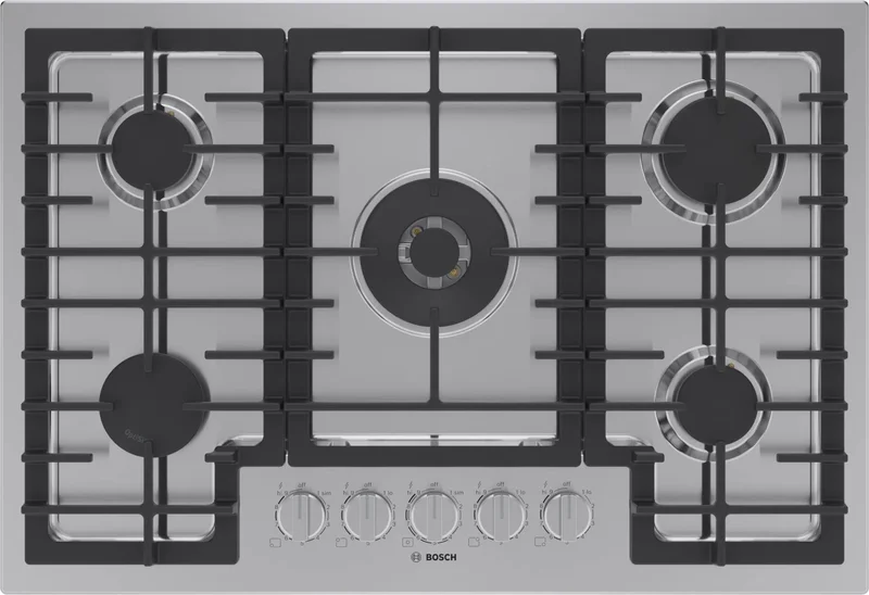 Bosch - 31 inch wide Gas Cooktop in Stainless - NGM8058UC Stainless