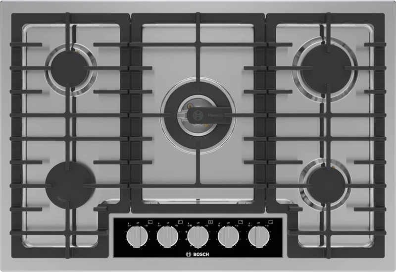 Bosch - 31 inch wide Gas Cooktop in Stainless - NGMP058UC Stainless