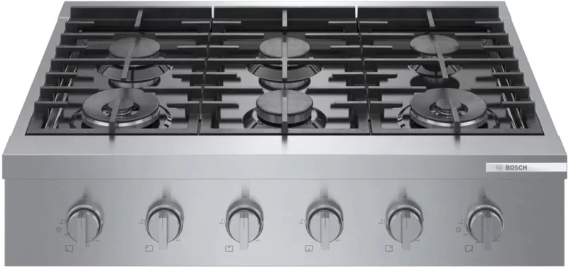 Bosch - 35.9 inch wide Gas Cooktop in Stainless - RGM8658UC Stainless