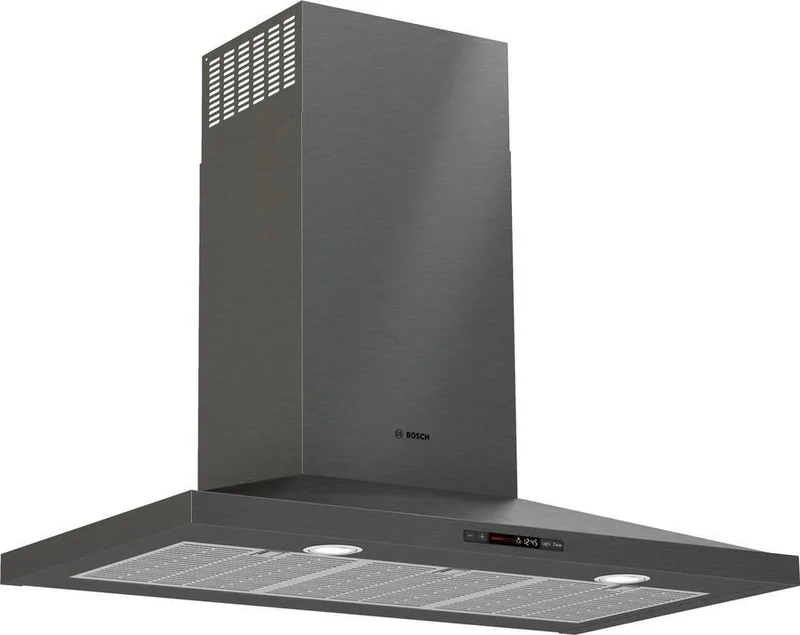 Bosch - 36 Inch 600 CFM Wall Mount and Chimney Range Vent in Black Stainless - HCP86641UC Black Stainless