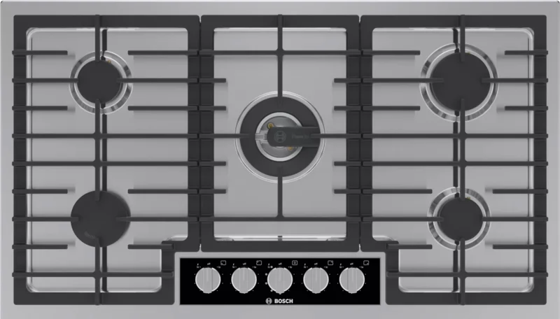 Bosch - 37 Inch Gas Cooktop in Stainless - NGMP659UC Stainless