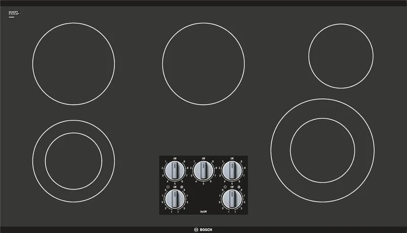 Bosch - 37 inch wide Electric Cooktop in Black - NEM5666UC Black