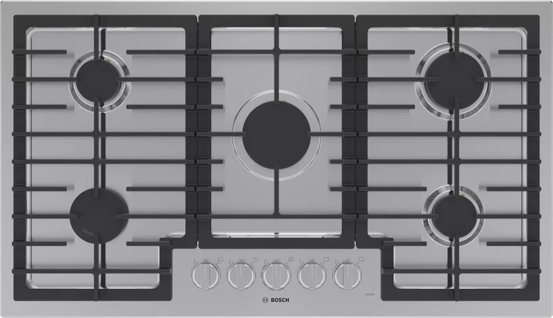 Bosch - 37 inch wide Gas Cooktop in Stainless - NGM5658UC Stainless