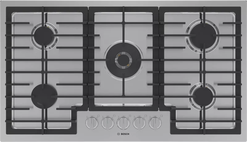 Bosch - 37 inch wide Gas Cooktop in Stainless - NGM8658UC Stainless