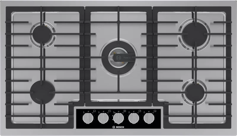 Bosch - 37 inch wide Gas Cooktop in Stainless - NGMP658UC Stainless