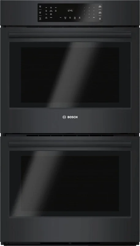 Bosch - 4.6 cu. ft Double Wall Oven in Black - HBL8661UC Black
