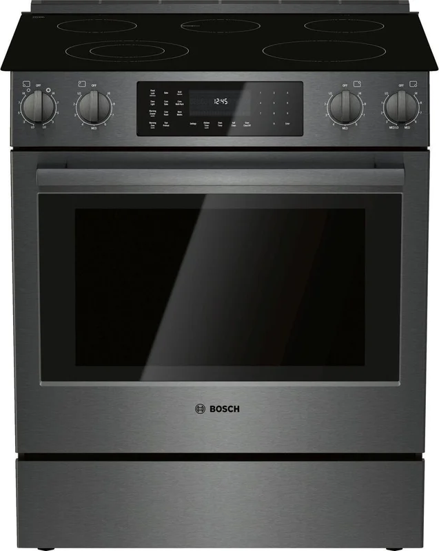 Bosch - 4.6 cu. ft Electric Range in Black Stainless - HEI8046C Black Stainless