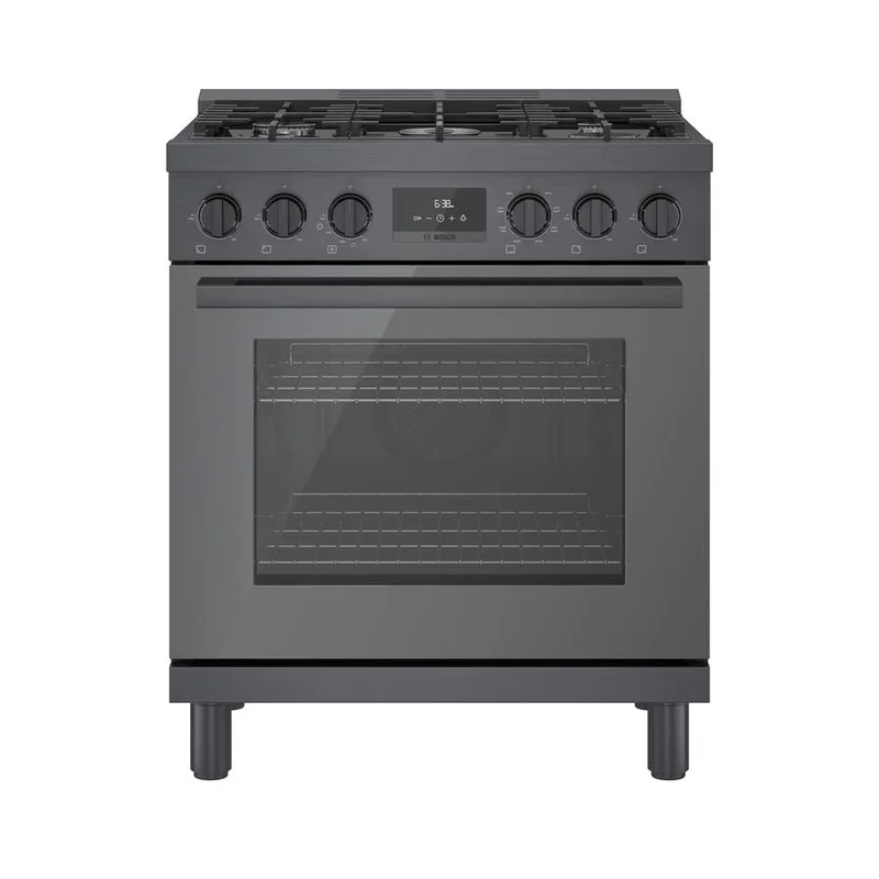 Bosch - 4 cu. ft Dual Fuel Range in Black Stainless - HDS8045C Black Stainless