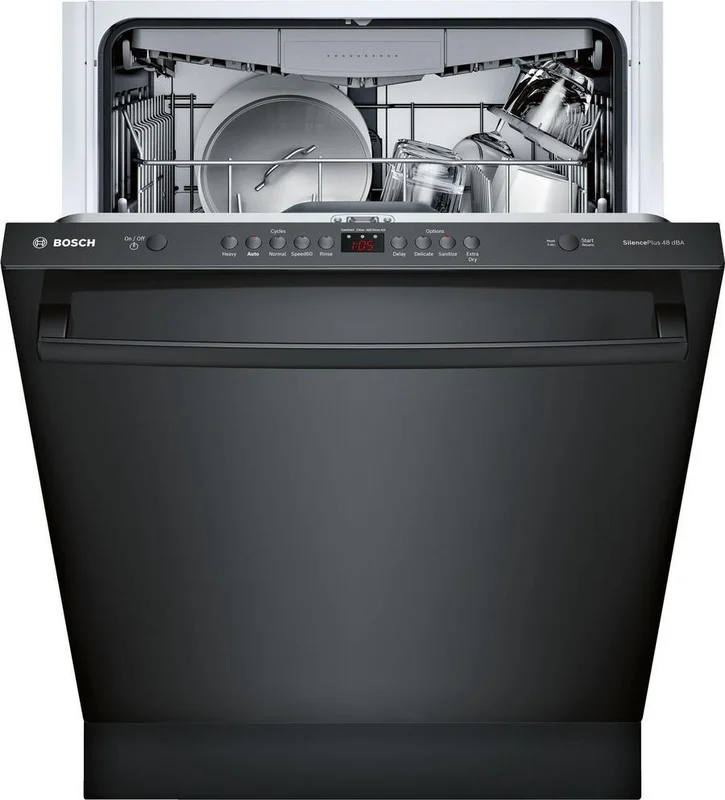 Bosch - 48 dBA Built In Dishwasher in Black - SHXM4AY56N Black
