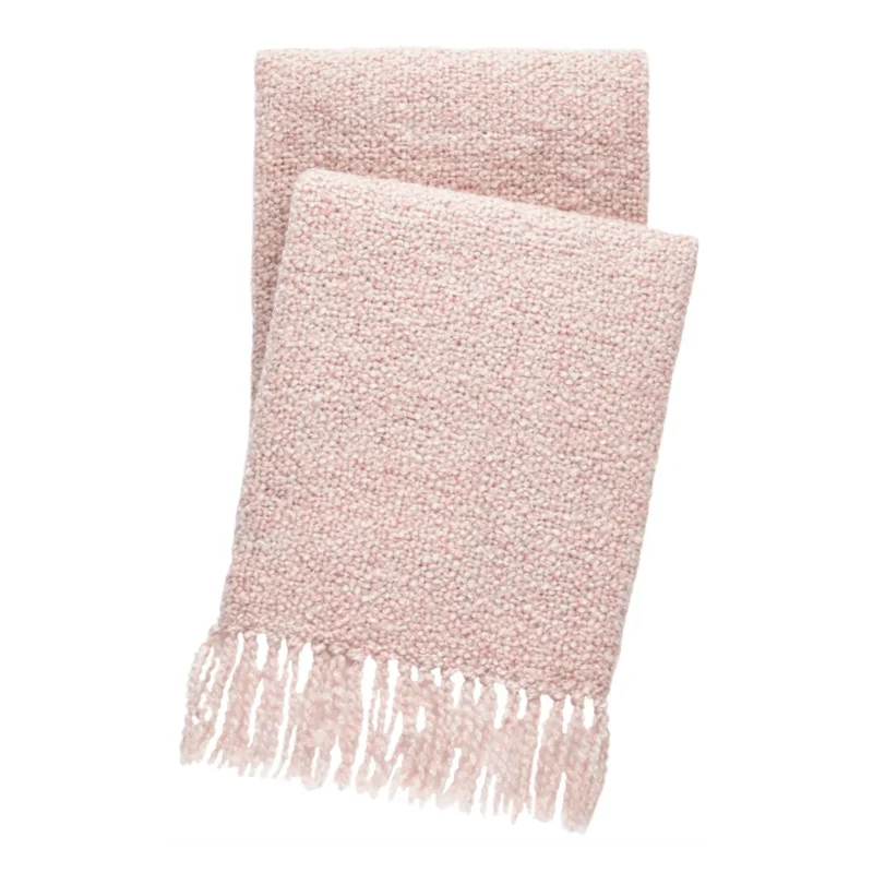 Boucle Indoor/Outdoor Throw, Pink