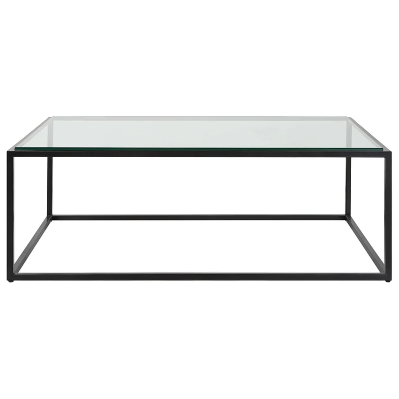 Bravura Coffee Table - Black, 48"W x 17"H x 30"D
