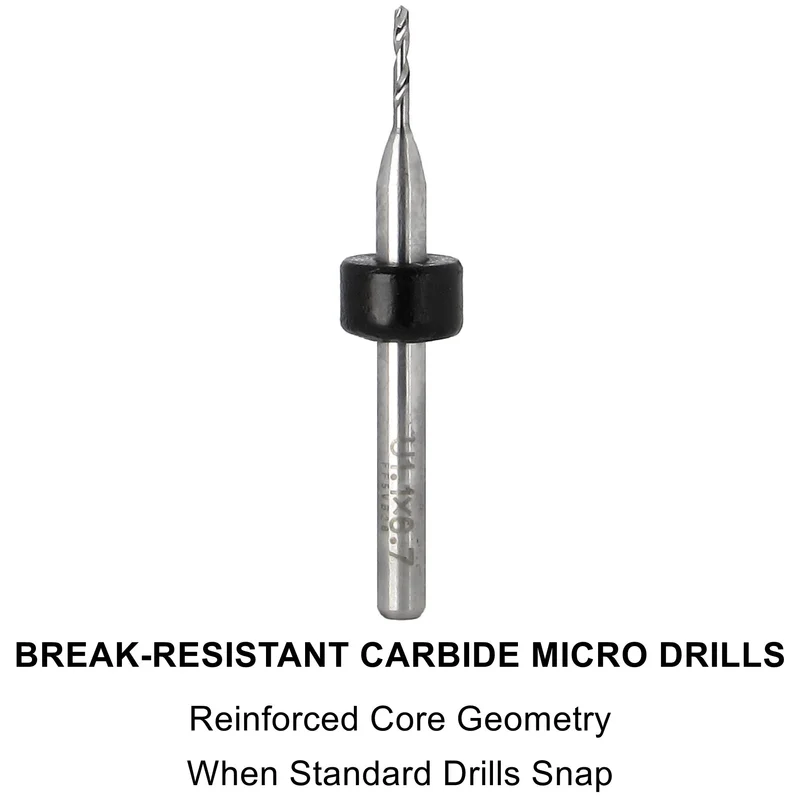 Break-Resistant Micro Carbide Drills Slot-Drill Geometry Choose Size