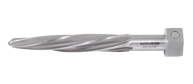 Bridge Reamer, H.S.S. Aligning Reamer, Spiral Flute, Magnetic Hex Shank