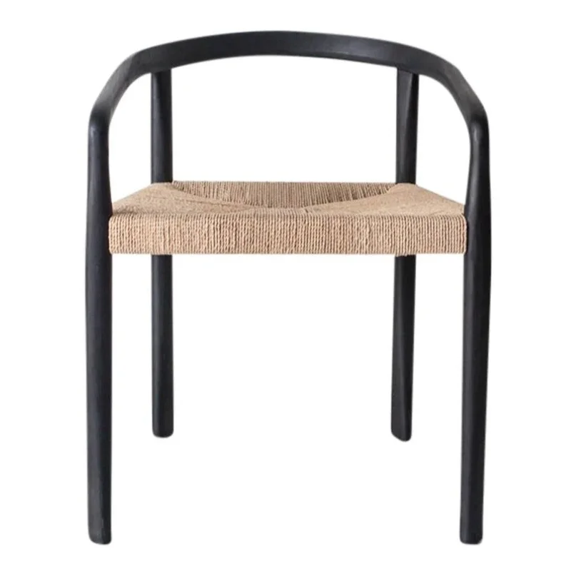 Bridgette Dining Chair- Natural Paper Cord & Black Teak Wood