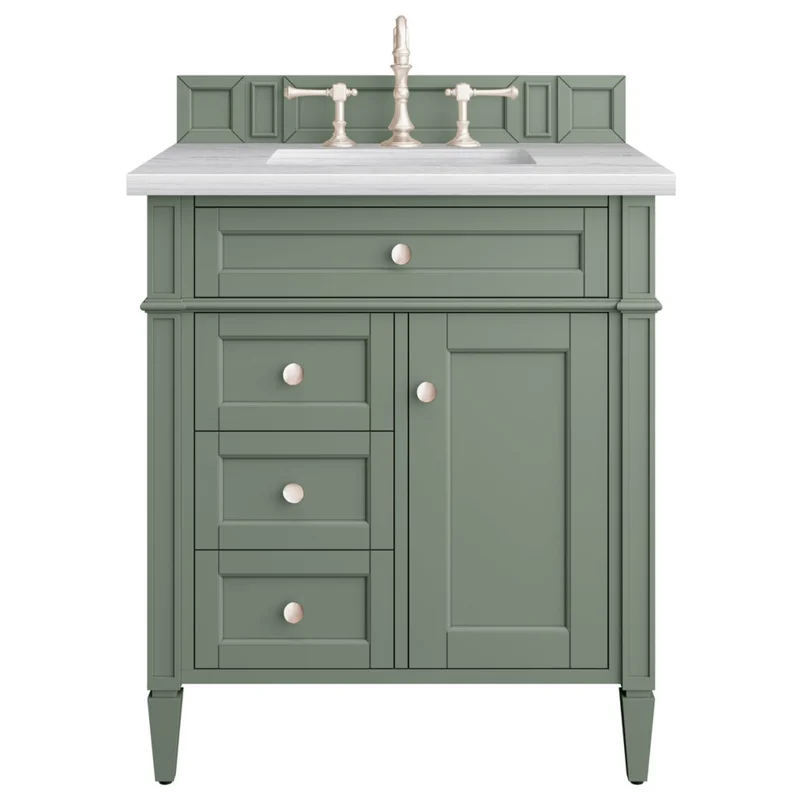 BRITTANY 30IN SGL VANITY SMOKEY CELADON W 3CM CAR TOP