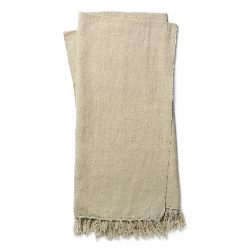 Brody Heavy Linen/Cotton Throw, Sage