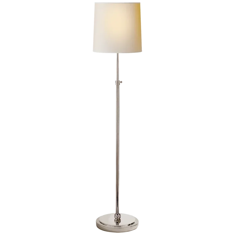 Bryant Floor Lamp, Polished Nickel