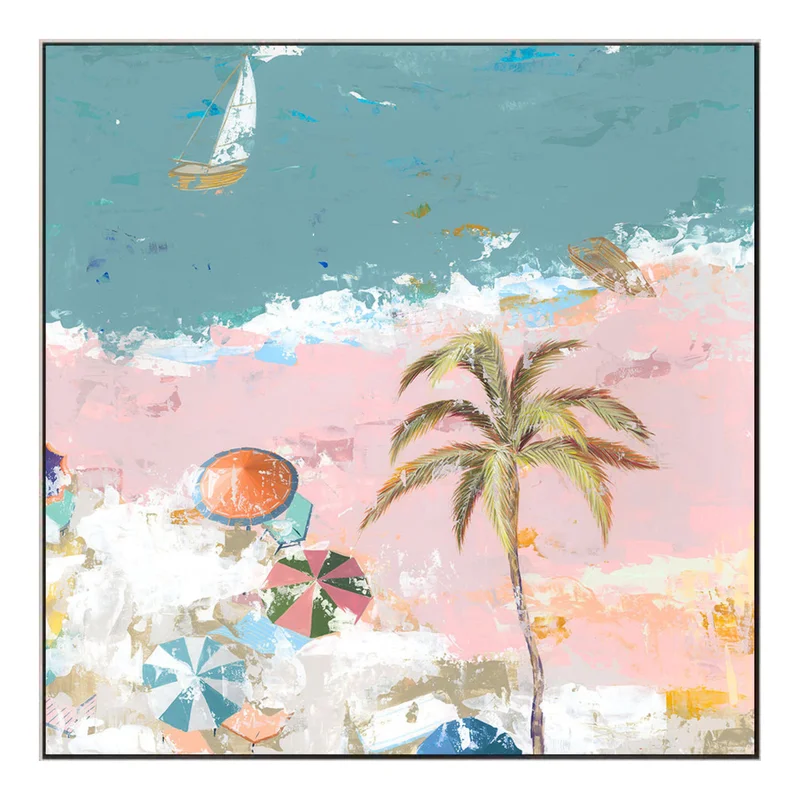 Bubblegum Beach IV, 48.75" x 48.75"