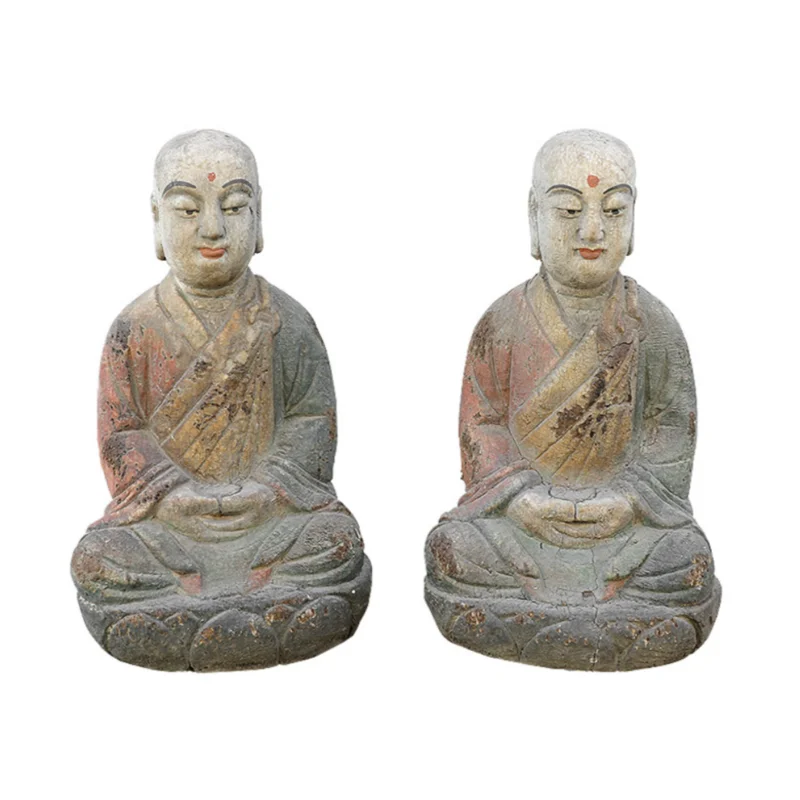 Buddha Statue Carved from Poplar Wood