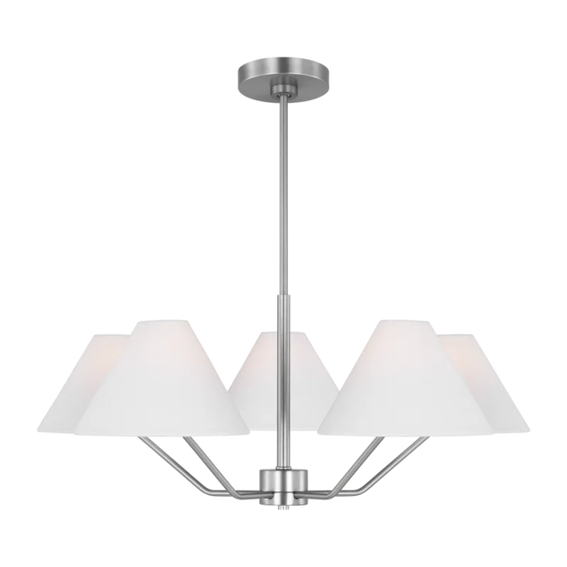 Burke Medium Chandelier, Brushed Steel