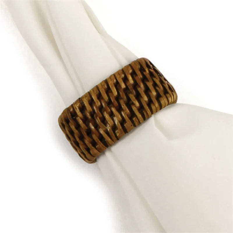 Burma Rattan Napkin Ring, Warm Brown