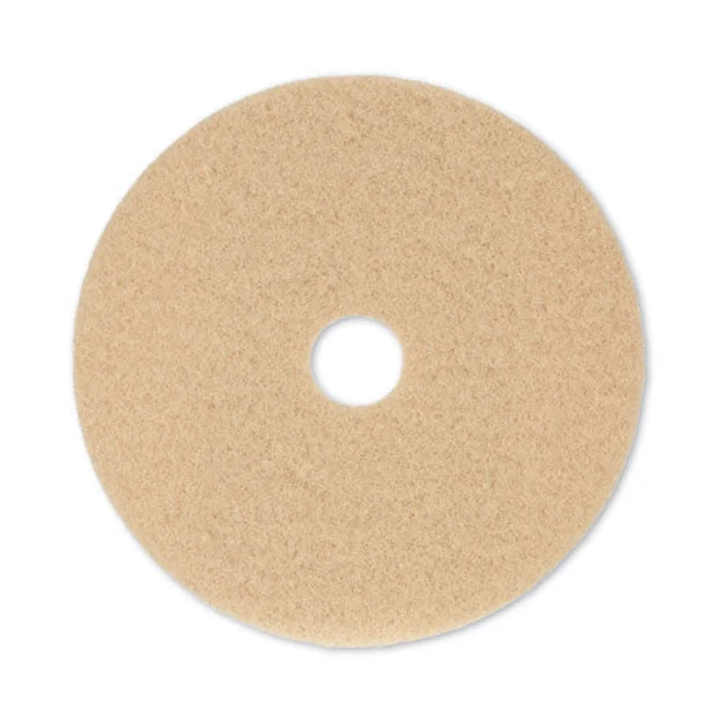 Burnishing Floor Pads, 20" Diameter, Tan, 5/carton