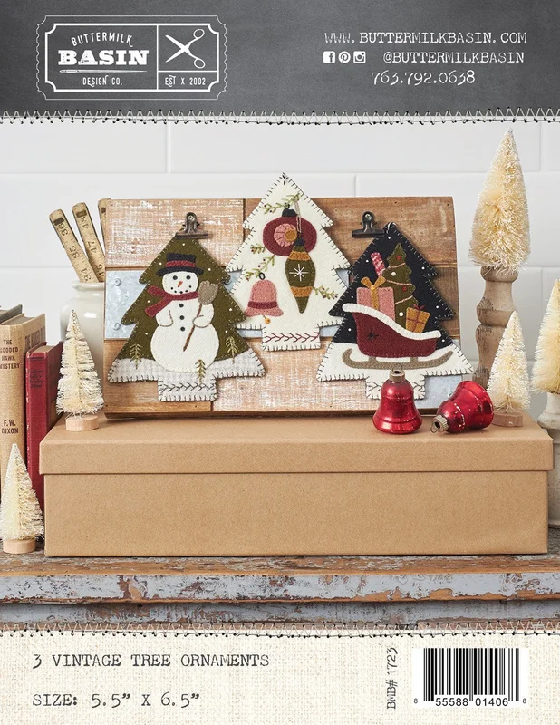 BUTTERMILK BASIN: 3 Vintage Tree Ornaments