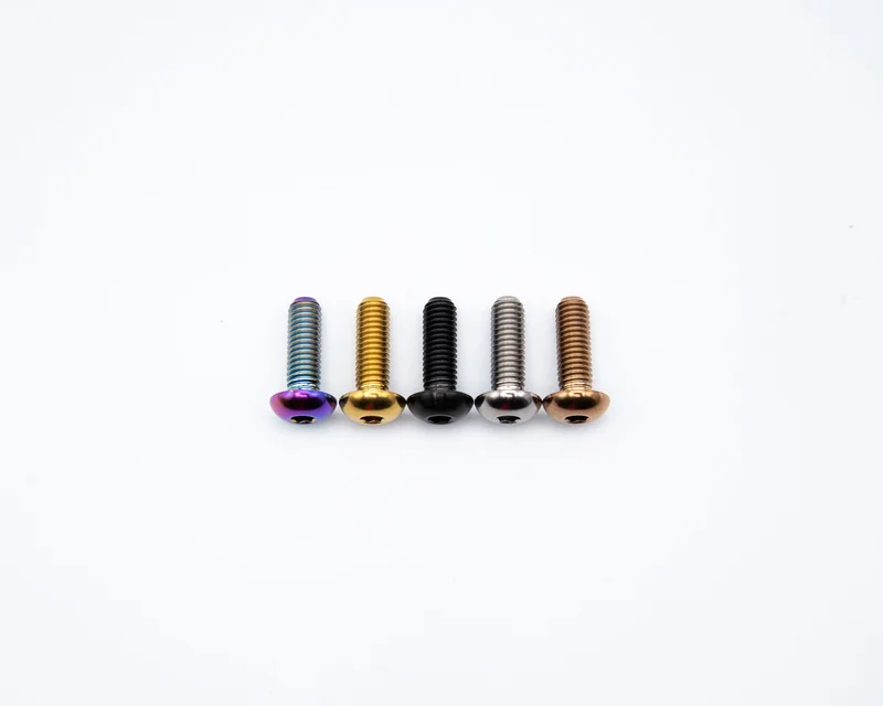 Button Head Water Bottle Cage Titanium Bolt Rainbow Oil Slick