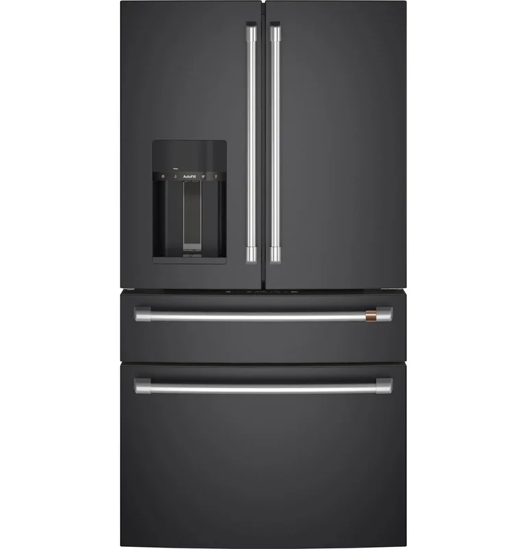 Caf - 35.625 Inch 27.8 cu. ft French Door Refrigerator in Black - CVE28DP3ND1 Black