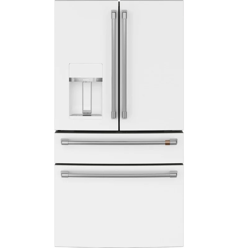 Caf - 35.625 Inch 27.8 cu. ft French Door Refrigerator in White - CVE28DP4NW2 White