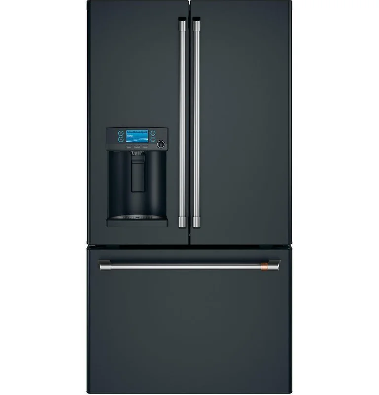 Caf - 35.75 Inch 22.2 cu. ft French Door Refrigerator in Black - CYE22TP3MD1 Black